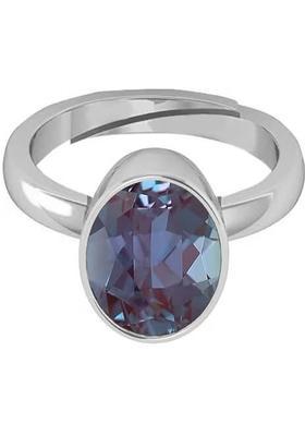 8.25 Ratti 7.45 Carat Color Changing Exotic Gemstone Brass Alexandrite Silver Plated Ring