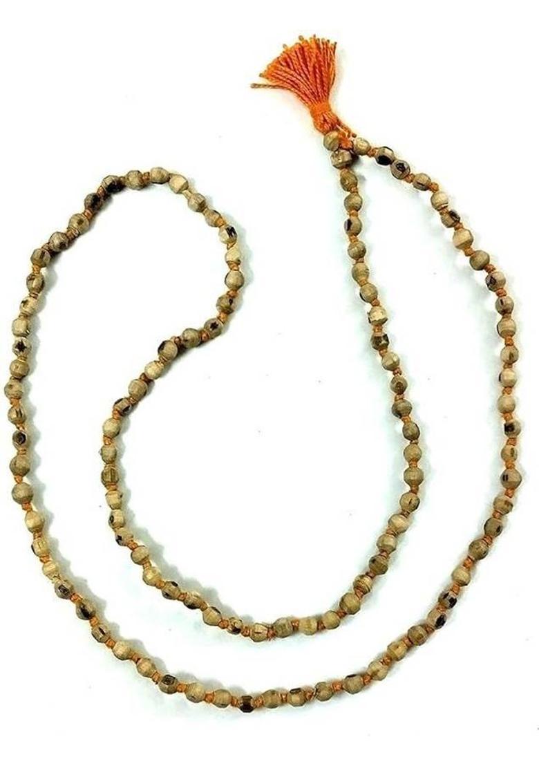 Original Natural Tulsi 108 Beads Mala for chanting and wearing both purposes Beads Wood Necklace - Indya