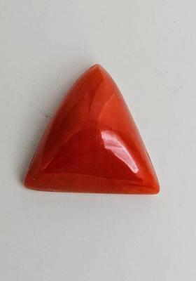 11.25 Ratti Natural Moonga Gemstone A1 Quality With Lab Certified Stone, Brass Agate Brass Plated Ring