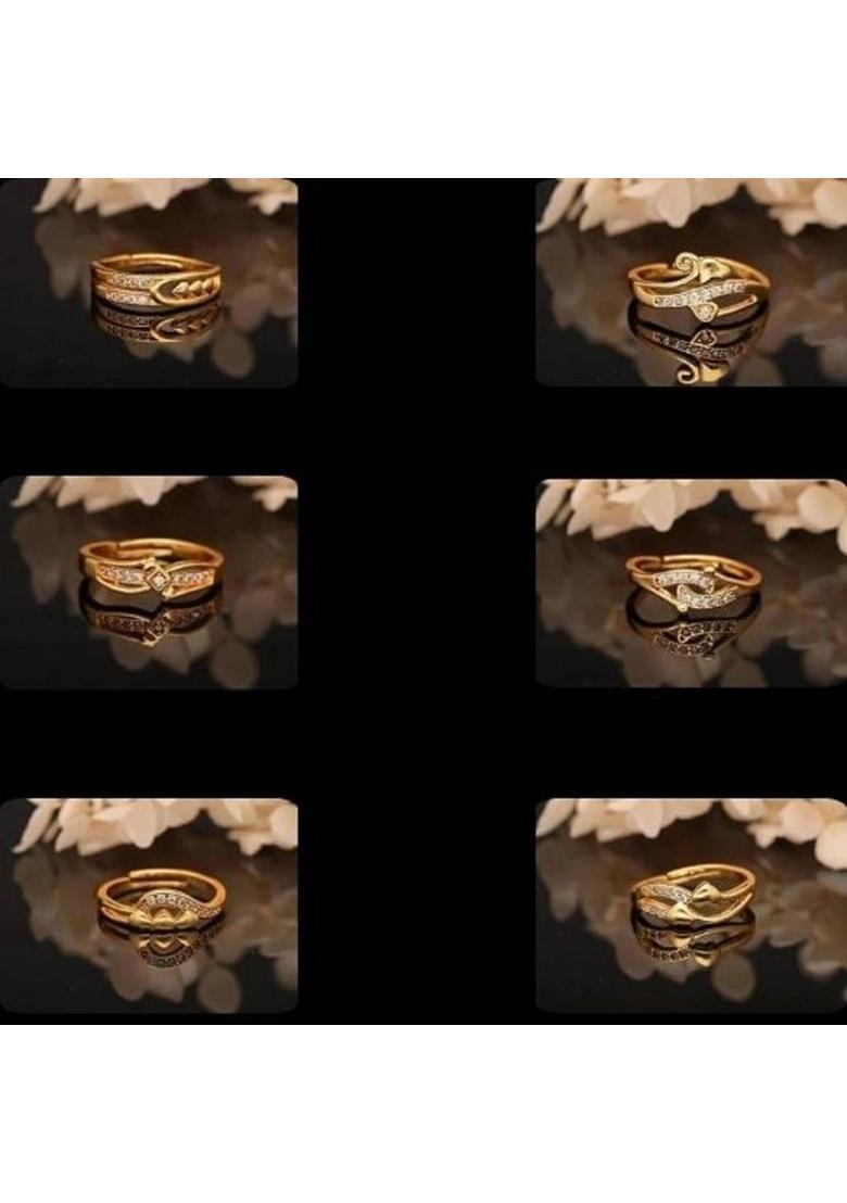 Brass Diamond Gold-plated Bangle  (Pack of 9) - Indya