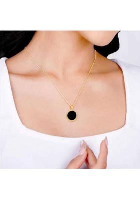 Top Trending Black Gemstone Gold Plated Necklace Chain for Women and Girls Cubic Zirconia Gold-plated Plated Alloy Necklace
