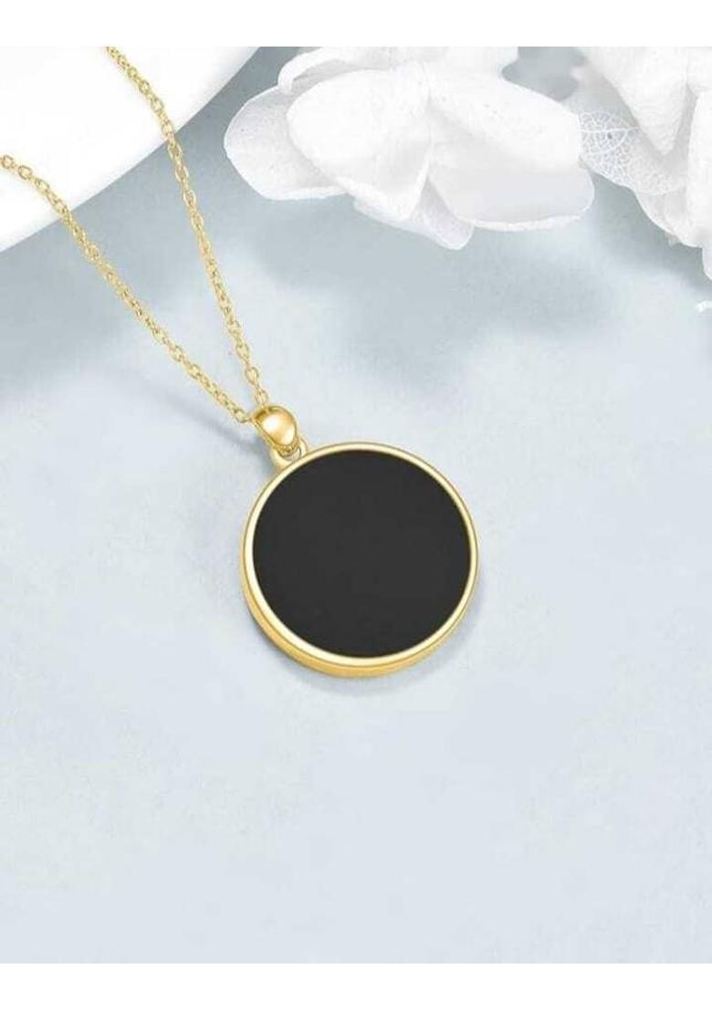 Top Trending Black Gemstone Gold Plated Necklace Chain for Women and Girls Cubic Zirconia Gold-plated Plated Alloy Necklace - Indya