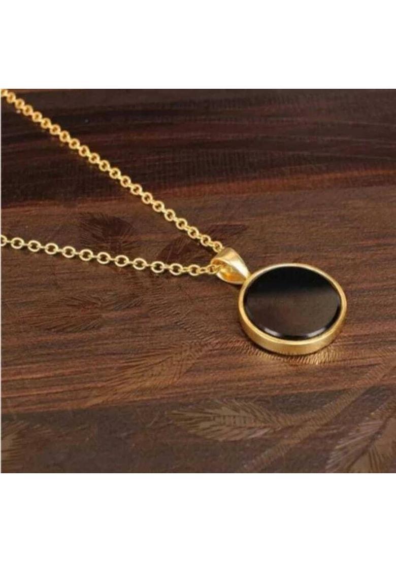 Top Trending Black Gemstone Gold Plated Necklace Chain for Women and Girls Cubic Zirconia Gold-plated Plated Alloy Necklace - Indya