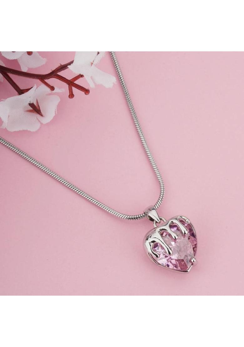 Pink Heart Pendant Chain for Girls|Valentine
