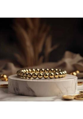 Golden Pyrite, Crystal Beads Bracelet