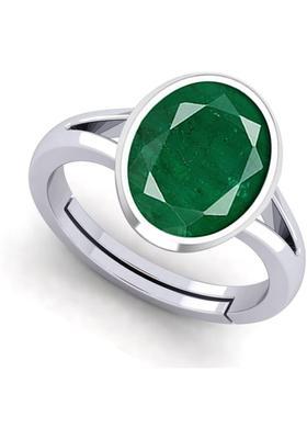 10.25 Ratti Created Emerald Panna Gemstone Adjustable Ring for Men