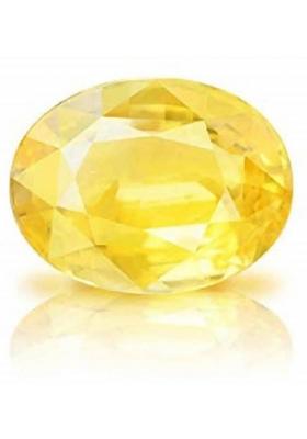 10.25 Ratti Pukhraj Yellow Sapphire Gem Stone Ring With Lab Certificate Stone Ruby Brass Plated Ring