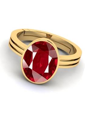 8.25 Ratti Created Ruby Manik Gemstone Adjustable Ring for Men