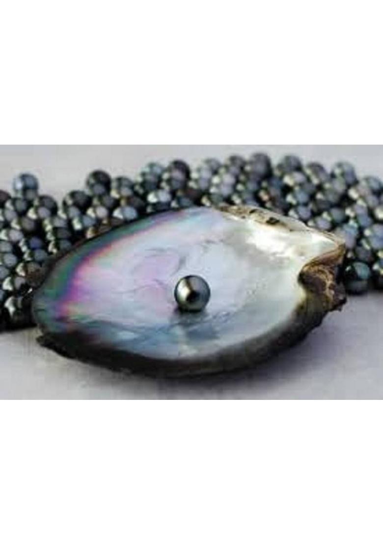 Sidharth Gems 6.25 Ratti Black South Sea Pearl Gemstone Moti Stone Original Certified Pearl Stone - Indya