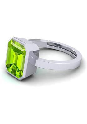 11.25 Ratti Natural Peridot Birthstone/Astrology Adjustable Ring Stone Peridot Brass Plated Ring