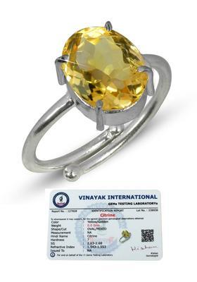 Certified Natural Citrine Adjustable Gemstone Ring for Unisex Stone, Crystal Citrine, Crystal Ring