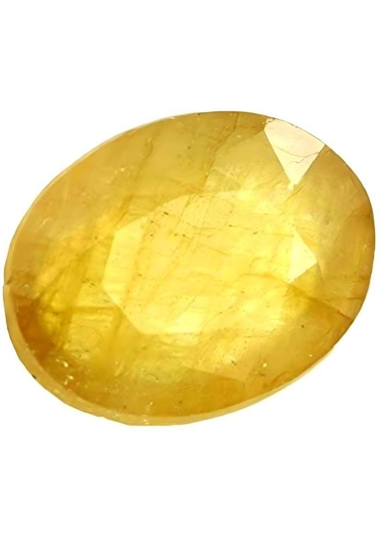 5 Ratti Pukhraj Stone Original Yellow Sapphire Ring With Lab Certificate Stone Sapphire Ring - Indya