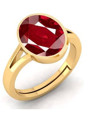 8.25 Ratti Created Ruby Manik Gemstone Adjustable Ring for Men