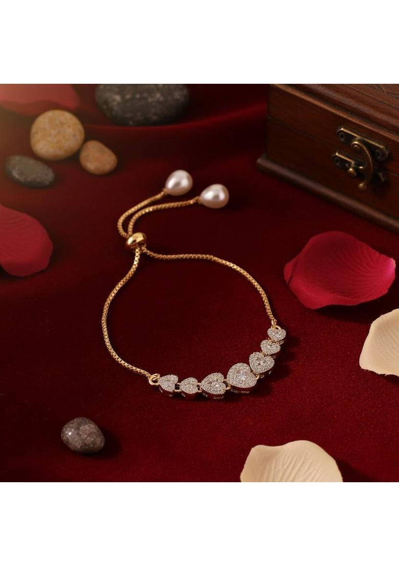 Alloy Diamond Gold-plated Bracelet - Indya