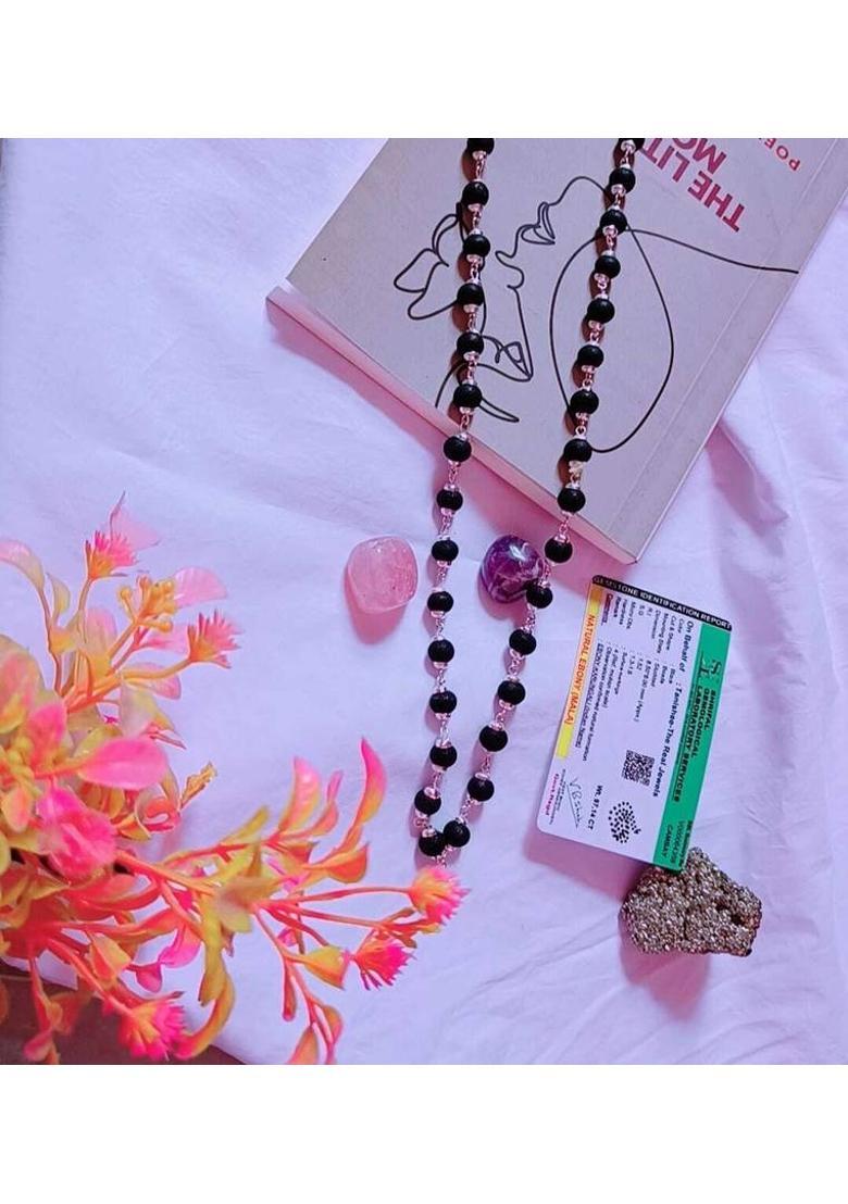 925 Silver Karungali Mala Beads Wood Chain - Indya