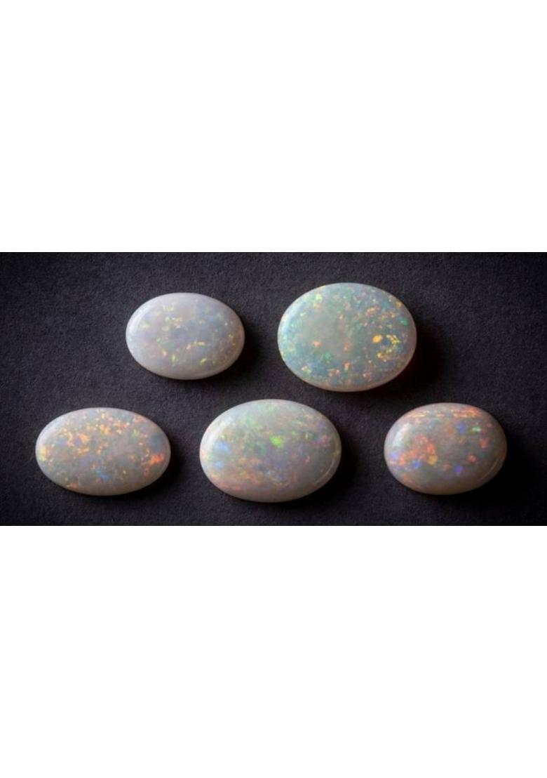 JEMSPRIME 8.25 Ratti 7.55 Carat Natural Opal Oval White Australian Loose Gemstone Opal Stone - Indya