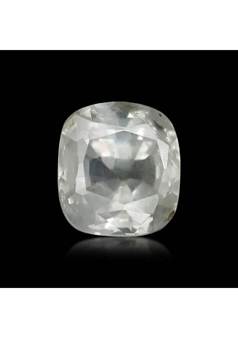 7.00 Ratti Natural White Sapphire Gemstone for Men and Women Lab Certified Stone Sapphire Ring - Indya