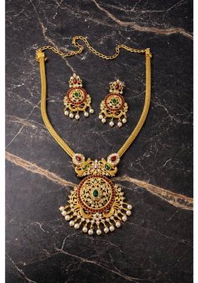 Brass Gold-plated Gold Jewel Set  (Pack of 1)