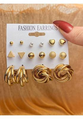 Stylish For Women Stud Set For Girls Combo Jewellery Cubic Zirconia Alloy Earring Set