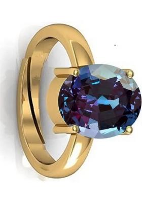 14.25 Ratti Alexandrite Gemstone Ring Brass Alexandrite Rhodium Plated Ring