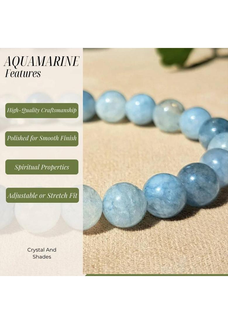Crystal, Aquamarine Beads, Agate, Crystal, Jade, Quartz Bracelet - Indya