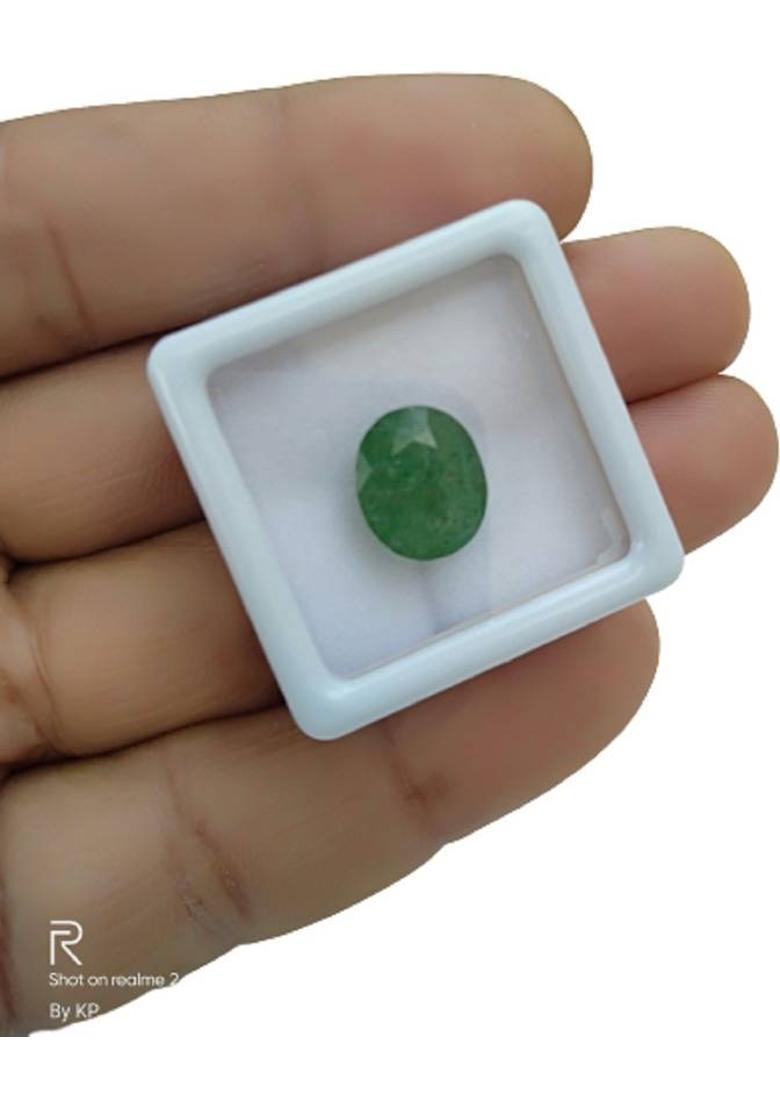 Aanya Jewels Zambian Emerald Stone 6.25 Ratti Lab Certified /Original Emerald Gemstone/Panna Stone (Natural Panna} Emerald Stone - Indya