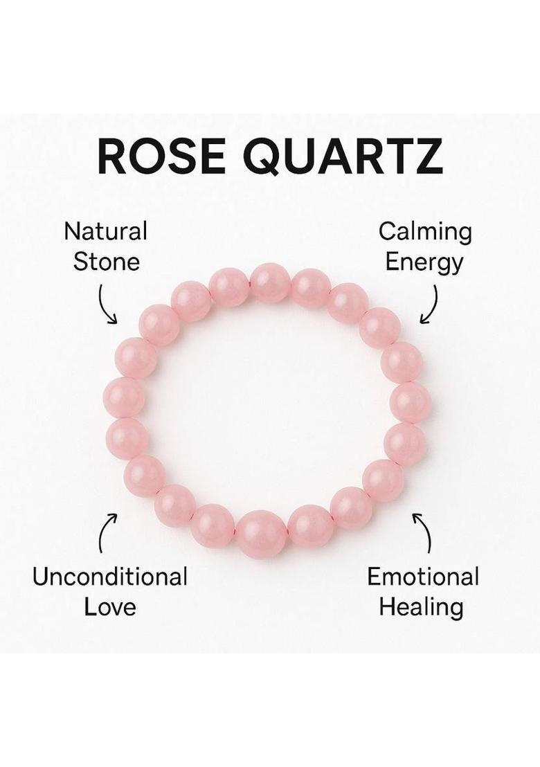 Rose Quartz, Crystal Beads, Agate, Crystal, Jade, Quartz Bracelet - Indya