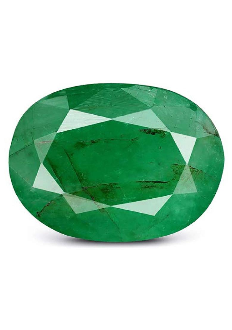 Gems Jewels Onlline Gems Jewels Online Loose 7.25 Carat Certified Natural Colombian Emerald - Panna Stone Emerald Stone - Indya
