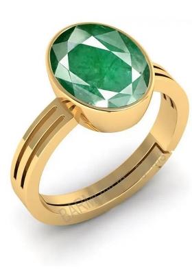 11.25 Ratti Emerald Panna Gemstone Panchdhatu ring Brass Emerald Brass Plated Ring