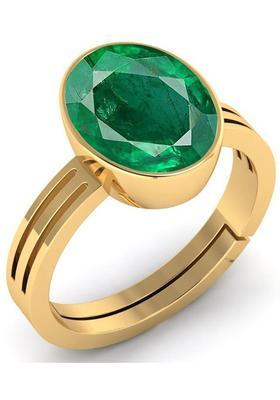 9.25 Ratti Created Emerald Panna Gemstone Adjustable Ring for Men