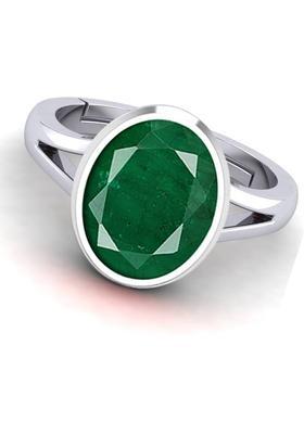 11.25 Ratti Created Emerald Panna Gemstone Adjustable Ring for Men
