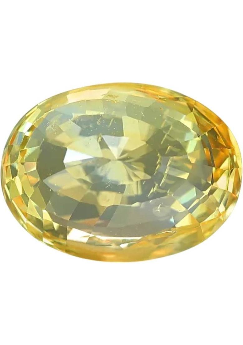 Yellow Sapphire (Pukhraj) Gemstone 5.25 Carat Certified Natural Gemstone Stone Sapphire Ring - Indya