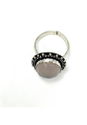 BHAGYA G Adjustable Rose Quartz Gemstone Ring for Women Men Crystal, Stone Quartz Ring
