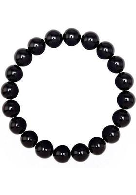 Crystal Pearl Black Silver Kada