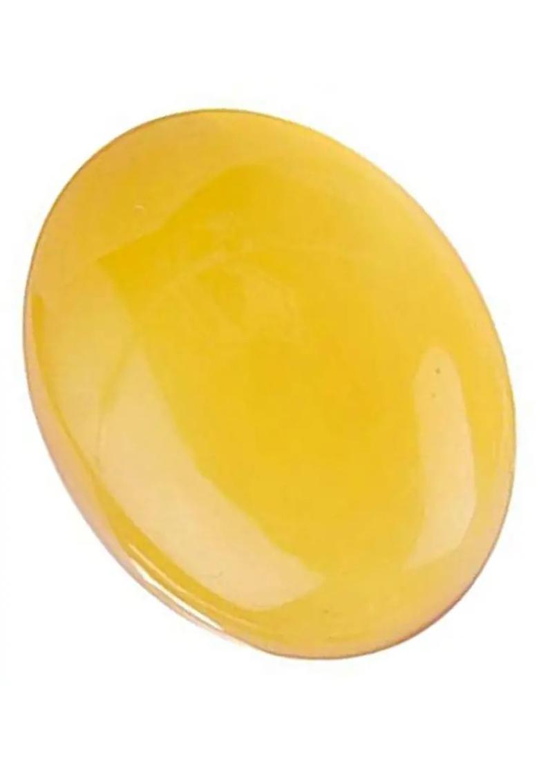 MARATNA 11.25 Ratti Natural Yellow Hakik Gemstone Certified Stone for Men and Women Agate Stone - Indya