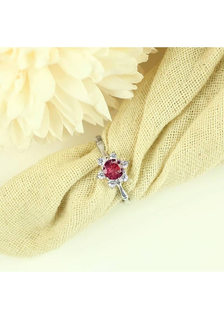 Certified Natural Ruby Gemstone Adjustable Ring for Girls & Women Crystal, Stone Ruby Ring - Indya