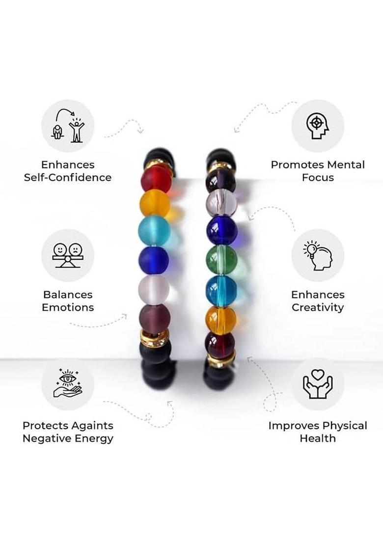 7 Chakra Beads, Crystal Bracelet - Indya