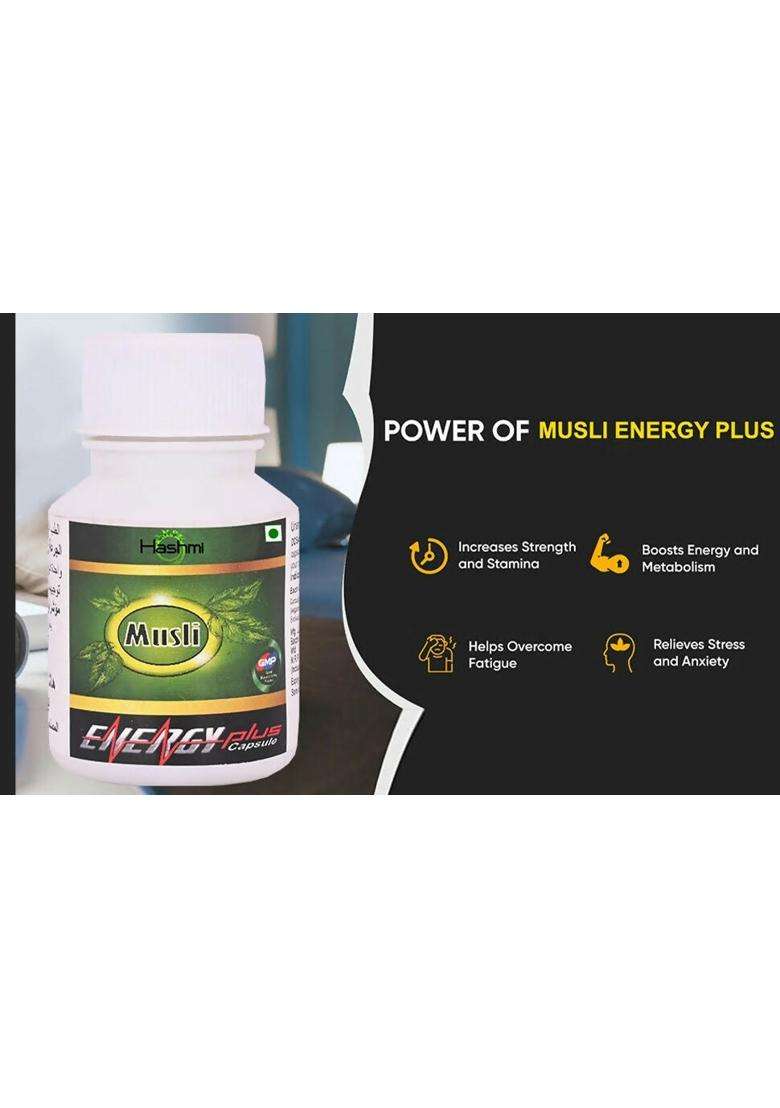 Hashmi Pharmacy Musli Energy Plus Capsules For Men Pack Of 1 - Indya