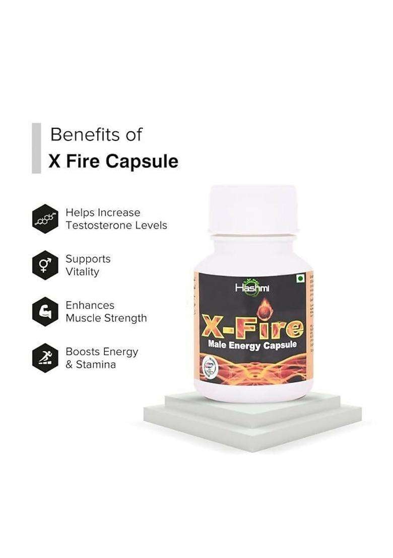 Hashmi Pharmacy X-Fire Capsule for Strength Stamina Energy Power Men Pack Of 1 - Indya
