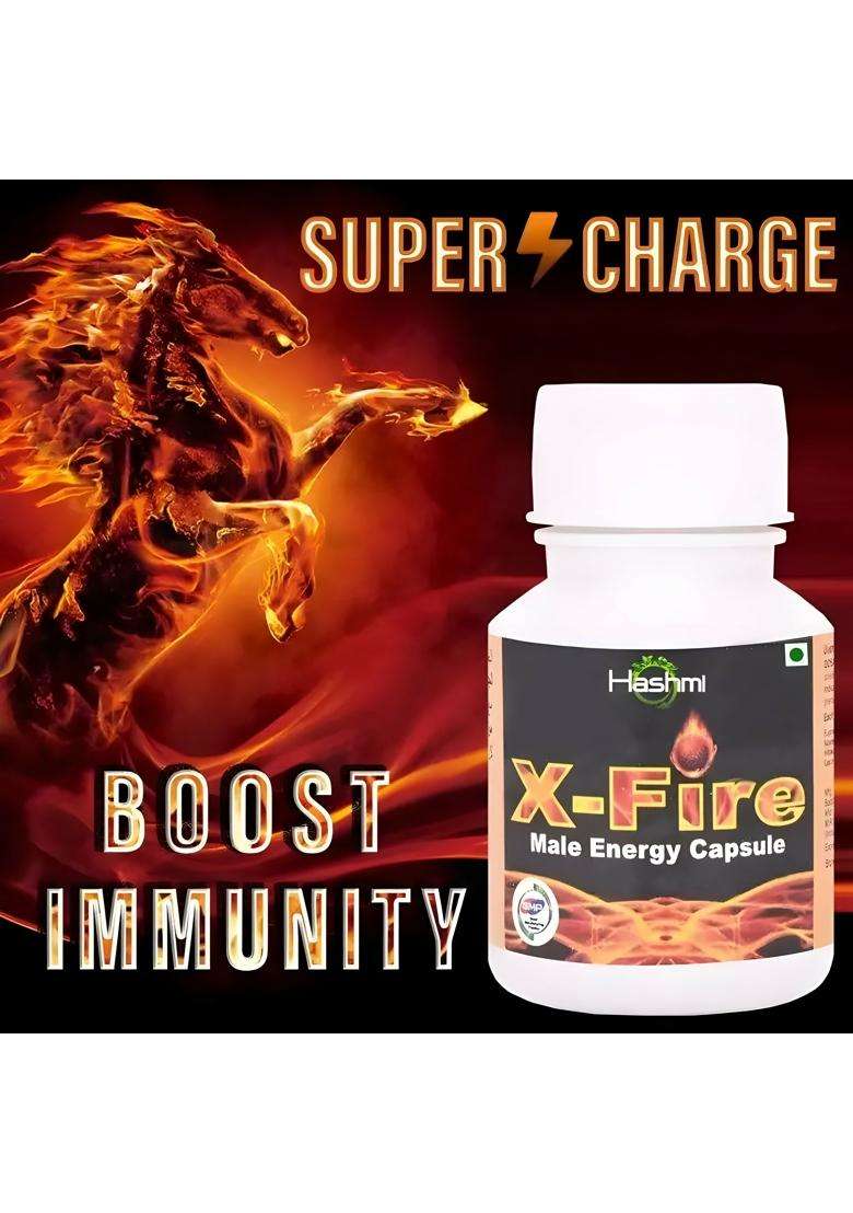 Hashmi Pharmacy X-Fire Capsule for Strength  Stamina  Energy  Power Men|Pack Of 5| - Indya