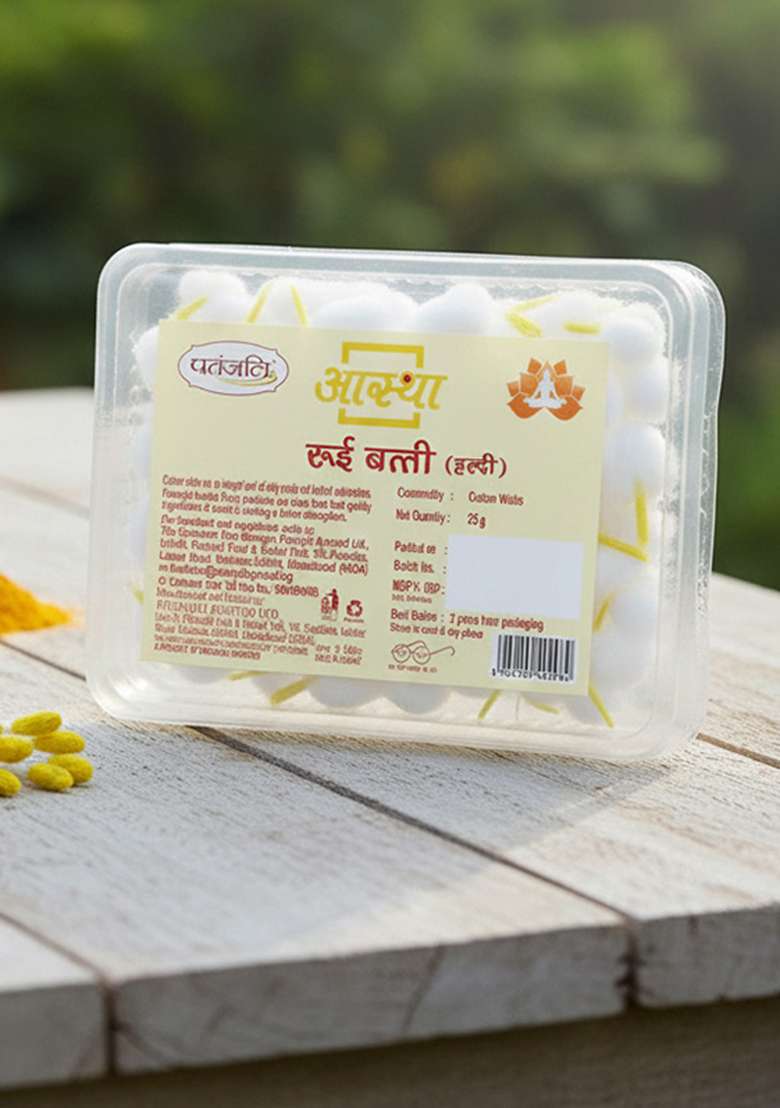 Patanjali Aastha Cotton Wicks Haldi 0.88 oz (25 GM) - Indya