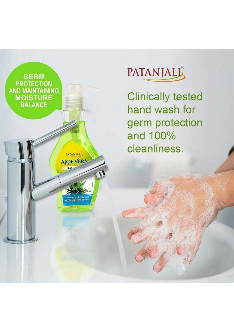 Patanjali Aloevera Hand Wash 8.45 oz (250 ML) - Indya