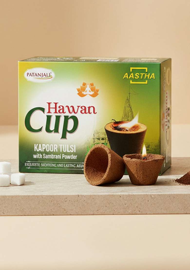 Patanjali Aastha Hawan Cup Kapoor Tulsi 3.18 oz (90 GM) - Indya