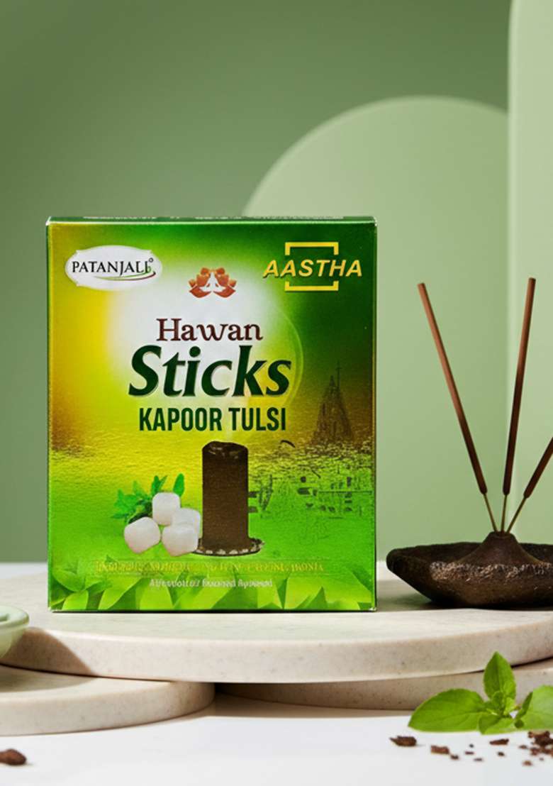 Patanjali Aastha Hawan Stick Kapoor Tulsi-20 N 3.74 oz (106 GM) - Indya
