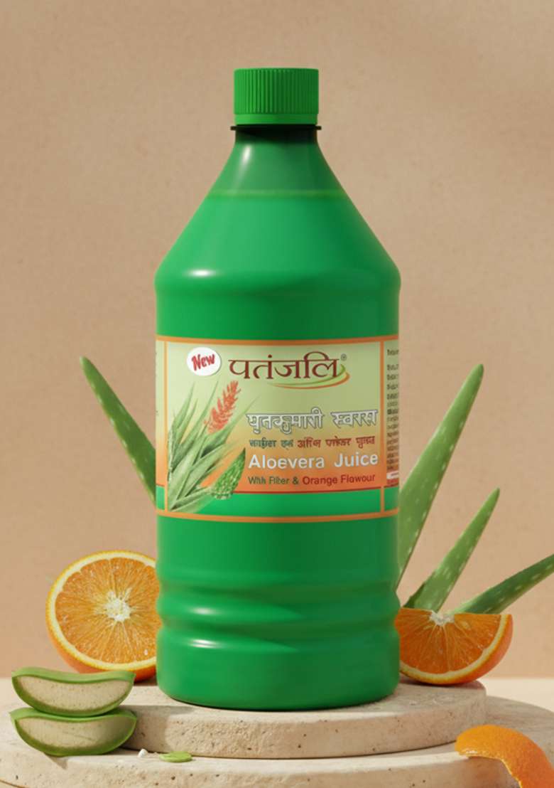 Patanjali Aloevera Juice with Fiber and Orange Flavour 33.81 oz (1000 ML) - Indya