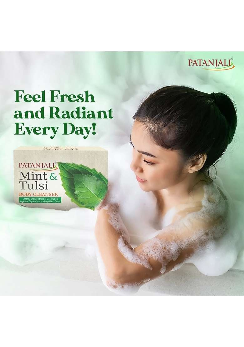 Patanjali Mint Tulsi Body Cleanser-125g B3g1 Free 13.23 oz (375 GM) - Indya