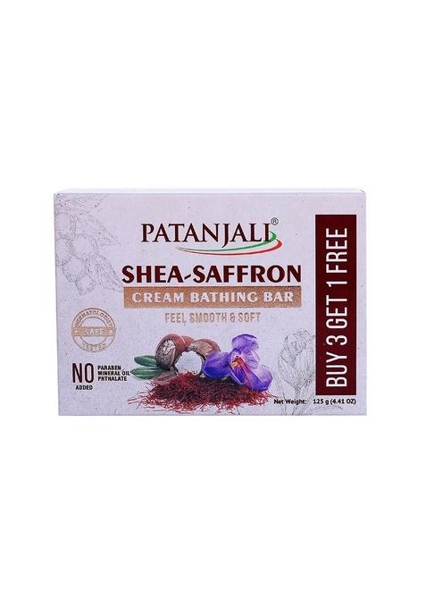 Patanjali Shea- Safron Cream Bathing Bar 125g (B3 G1) 13.23 oz (375 GM)