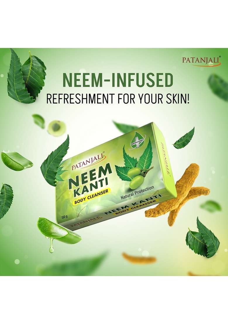 Patanjali Neem Kanti Body Cleanser - Pack of 4 6.35 oz (180 GM) - Indya