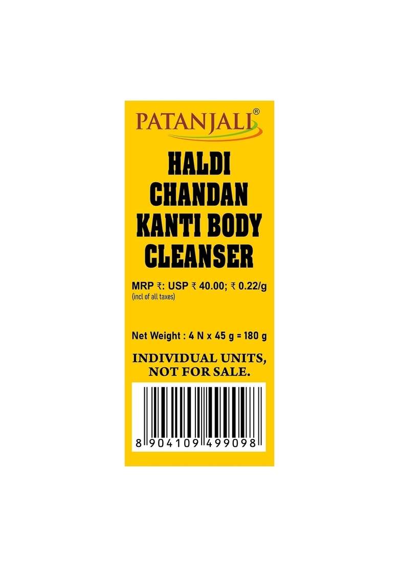 Patanjali Haldi Chandan Kanti Body Cleanser - Pack of 4 6.35 oz (180 GM) - Indya