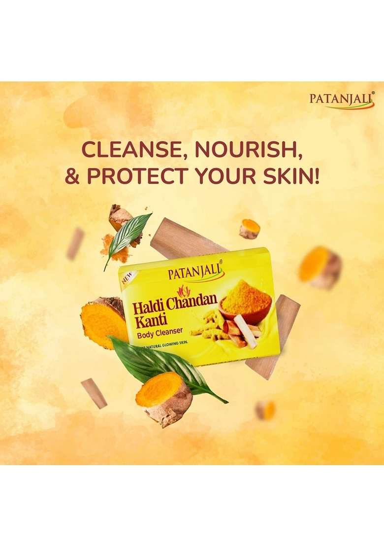 Patanjali Haldi Chandan Kanti Body Cleanser 150 G x 4 N 21.17 oz (600 GM) - Indya